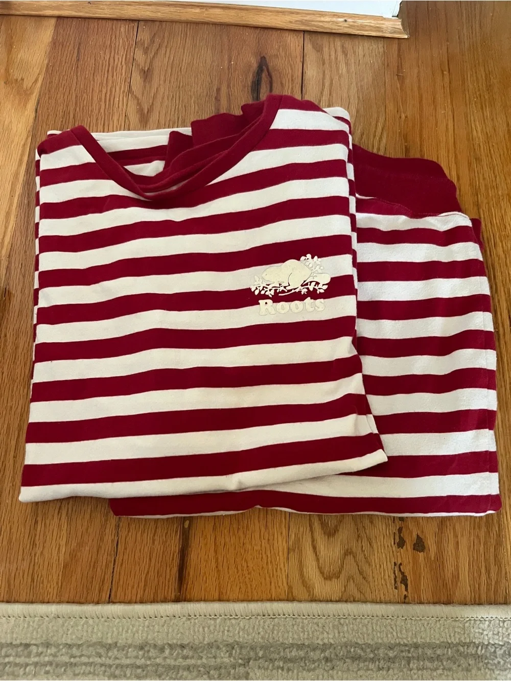 Roots Red & White Striped Women's Pajama Set - Picture 2 of 3